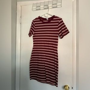 Burgundy striped dress
